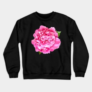 Pink Peony Close-up with Leaves Crewneck Sweatshirt